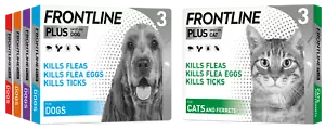More details for frontline plus flea &amp; tick treatment for cats &amp; dogs kills fleas 1, 3, 6 pack uk