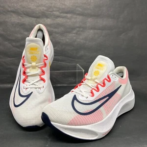 Sz 12- Nike Zoom Fly 5 Running Shoes White/Bright Crimson ZoomX Foam DM8968-100 - Picture 1 of 15