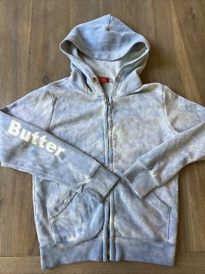 Sudadera con capucha azul claro tema campamento verano Butter súper suave talla S cremallera completa con secuencia Foto 1 de 4