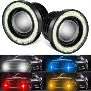 2X 2.5" Car Fog Light LED Projector COB Halo Angel Eye Ring DRL Driving Bulbs - Foto 1 di 22