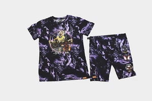 Marvel Youth Girls Black Panther Team-Up Tie Dye Shirt & Shorts Set NWT XL (14) - Picture 1 of 10