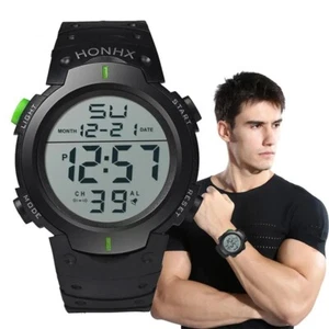Men Sport LED Digital Watch Waterproof Smart Watch Alarm Fitness Sports Gym Gift - Picture 1 of 28