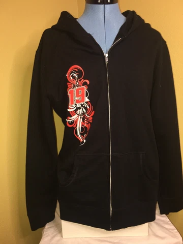 Carl Edwards NASCAR Zip Up Black & Red Sweatshirt Hoodie Women’s XL Jacket Cover