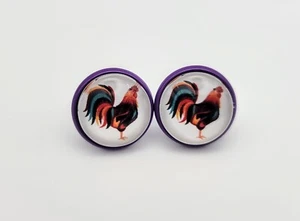 Colorful Chicken Women's Animal Fashion Earrings - Picture 1 of 2