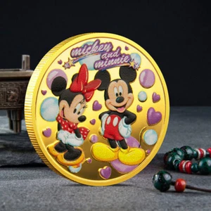 Cartoon Mickey und Minnie Mouse Gedenkmünze Glück Disney Jahr Gold - Bild 1 von 1