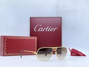 Occhiali Vintage Cartier Tank 62/14 Sunglasses Brille Lunettes Sonnenbrille - Foto 1 di 10