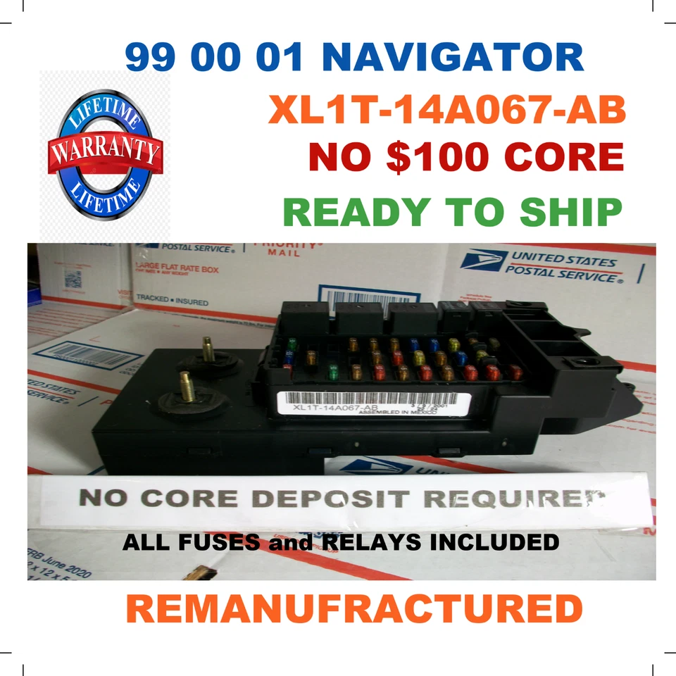 Caja de fusibles interior Lincoln Navigator reconstruida XL1T-14A067-AB 1999 00 2001 1 Foto 1 de 4