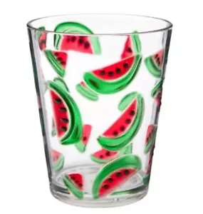Set of 4 Market Square Watermelon Theme Plastic Tumbler Drinking Glasses 16oz - Picture 1 of 2