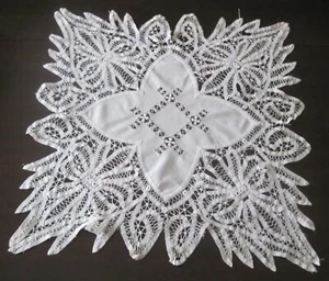 Large 28" White Square Centerpiece Doily - Picture 1 of 6