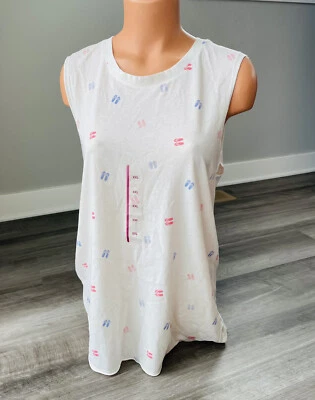 Camiseta sin mangas Doe Chanclas Blanca M Nueva con etiquetas Suave Sin mangas Foto 1 de 4