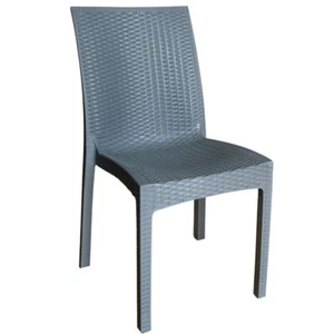 Sedia Kunststoff Grau Zement Wirkung Rattan Einzigartiger Monoblock - Bild 1 von 5
