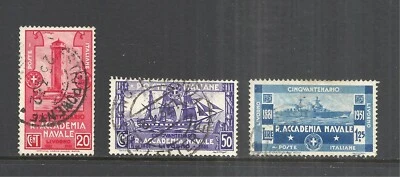 ITALIA SCOTT 265 - 267 JUEGO USADO - EDICIÓN DE LA ACADEMIA DE LA MARINA REAL 1931 CV $8,35 Foto 1 de 2