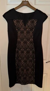 Connected Apparel Ladies Fitted Dress with Lace detail - Size 10 - Picture 1 of 5