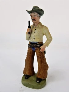 Vintage Ceramic Figurine Old West Cowboy w/Gun 7.5" - Picture 1 of 6