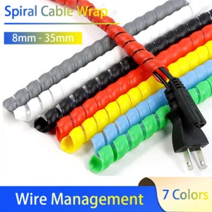 Envoltura de cable espiral diámetro 8 mm - 35 mm ordenado ocultar bandas telar gestión de cables 7 colores - Imagen 1 de 17