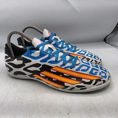 Adidas F5 In J Messi Copa Mundial 2014 Edición Niños 5.5 Blanco Azul Zapatos de Fútbol Foto 1 de 4
