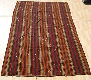 DECORATIVE TURKISH KILIM WOOL HANDWOVEN BROWN RECTANGLE KELIM 30+ AREA RUG 6X9ft - Picture 1 of 4