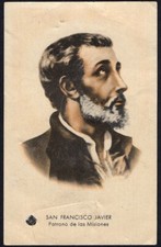 Holy card relic antique de San Francisco Javier image pieuse santino