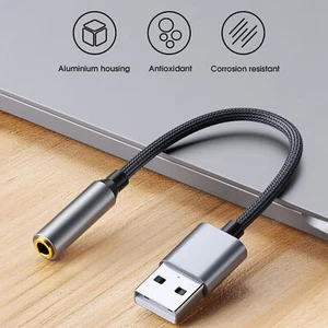 Sound Card Good Sound Effect Audio Transfer Usb to 3.5mm Laptop Pc Headphone - Afbeelding 1 van 10
