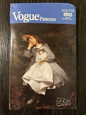 Vintage Vogue 9983 Sew Pattern 22" Bride Rag Doll Wedding Dress Veil Bouquet - Image 1 of 2