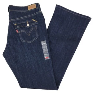 LEVI'S 515 Women's Jeans 10 Long Mid-Rise Boot Cut Bootcut Blue Dark Wash - NEW - Picture 1 of 6