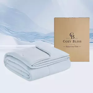 Lightweight Natural Cooling Comforter King Size, Q-Max 0.4 Soft Breathable Cooli - Picture 1 of 9