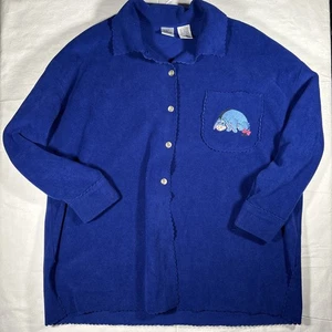 Disney Store Eeyore blauer Pullover / Jacke mit Knopfleiste Winnie Puuh Größe XXL - Bild 1 von 9