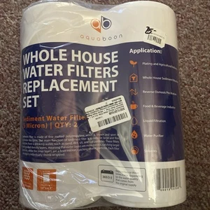 2-PACK of Aquaboon Sediment Water Filter Whole House Big Blue 1 Micron 10"x4.5" - Picture 1 of 3