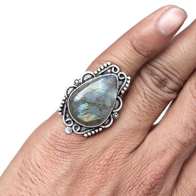 Labradorite Gemstone Handmade Silver Jewelry  "7" - Image 1 of 4