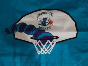 Charlotte Hornets Vintage 1990s Basketball Blue White Purple Pillow Cover Sham - Picture 1 of 3