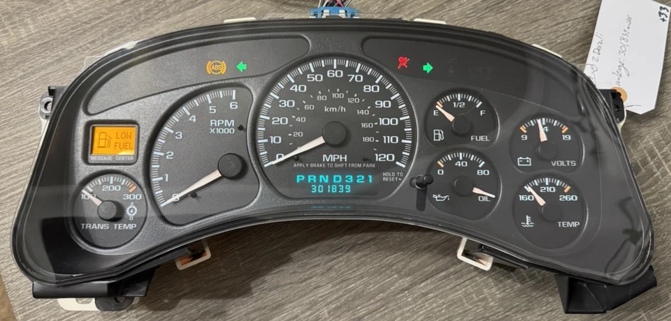 99-02 SILVERADO SIERRA TAHOE YUKON TABLERO SUBURBANO CUADRO DE INSTRUMENTOS 301k Foto 1 de 4