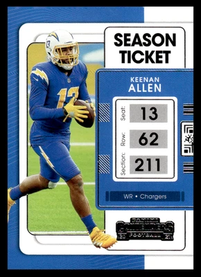 2021 Panini Contenders Keenan Allen #52 Los Angeles Chargers Season Ticket NFL - Image 1 of 2