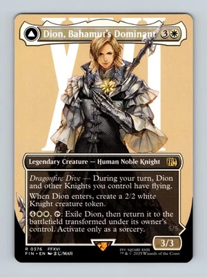 MTG: FIN 376 Dion, Bahamut's Dominant (Borderless) Regular NM - Image 1 of 2