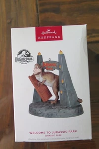 WELCOME TO JURASSIC PARK HALLMARK KEEPSAKE IN BOX T-REX MAIN GATE 2024 - Picture 1 of 6