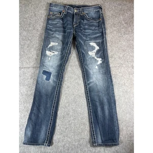 Vintage Y2K True Religion Denim Jeans Herren 31x30 Distressed Patched Streetwear - Bild 1 von 11