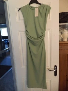 BNWT new collection italian green long maxi fitted body summer dress size 8 10 - Picture 1 of 10
