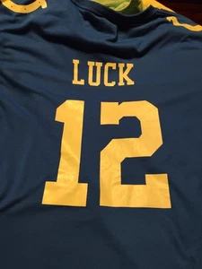 Andrew Luck Indianapolis Colts Shirt Adult Large Blue Short Sleeve 12 NFL Team - Picture 1 of 14