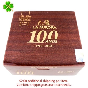 La Aurora 100 Anos Robusto Maduro Empty Wood Cigar Box 6.5" x 6" x 3" - Picture 1 of 12