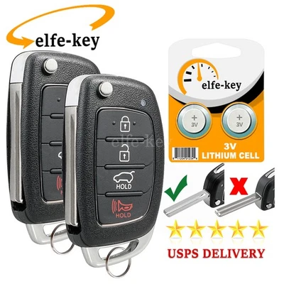 2X Para 2013 2014 2015 2016 Hyundai Santa Fe Mando a Distancia Abatible Llavero 4B TQ8-RKE-3F04 Foto 1 de 4