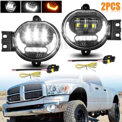 LED Fog Lights DRL Lamps For 2002-2008 Dodge Ram 1500 2003-2009 Ram 2500 3500 - Image 1 of 4