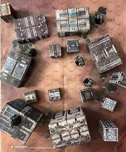 BATTLETECH -Alpha Stike box set- Complete Set of 15 fold-up cardboard buildings - Picture 1 of 5