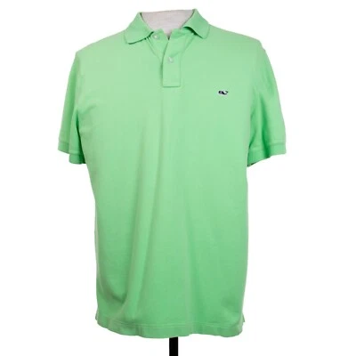 Vineyard Vines Slim Fit Mens L Light Green Logo Short Sleeve Cotton Polo Shirt - Image 1 of 4