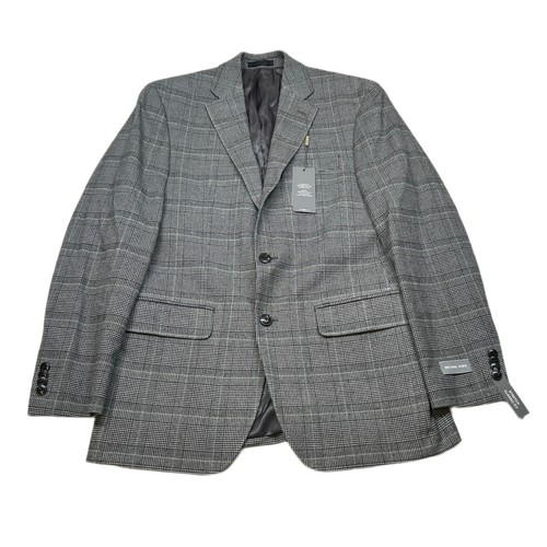 Cappotto sportivo Michael Kors Kent uomo 36R 36 nero bianco quadri elasticizzato classico $295