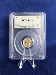 1921 MERCURY DIME 10c "SEMI-KEY DATE COIN" *PCGS VF25 VERY FINE* - Picture 1 of 6