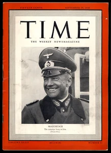 Time The Weekly News Magazine - September 25, 1939 - Walter Von Brauchitsch - Picture 1 of 19