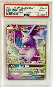 PSA 8 SM BSP Espeon GX SM35 - 2017 Pokemon Sun Moon GX Premium Collection Promo - Bild 1 von 1