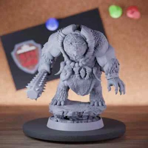 Bearfolk Barbarian Miniature Dungeons and Dragons Mini DnD 5e TTRPG Pathfinder - Picture 1 of 8