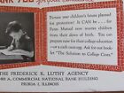 1947 INK BLOTTER FREDERICK LUTHY INSURANCE AGENCY PEORIA IL