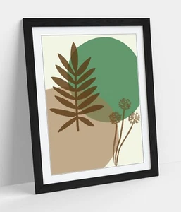 BOTÁNICO BAUHAUS HOJA MINIMALISTA CON MARCO DE SALVIA ARTE DE PARED IMPRESIÓN DE IMÁGENES OBRAS DE ARTE - Imagen 1 de 10
