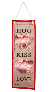Abrazo Beso Amor San Valentín Banner Puerta Colgante Pared 21" x 7.375" ENVÍO GRATUITO - Imagen 1 de 6